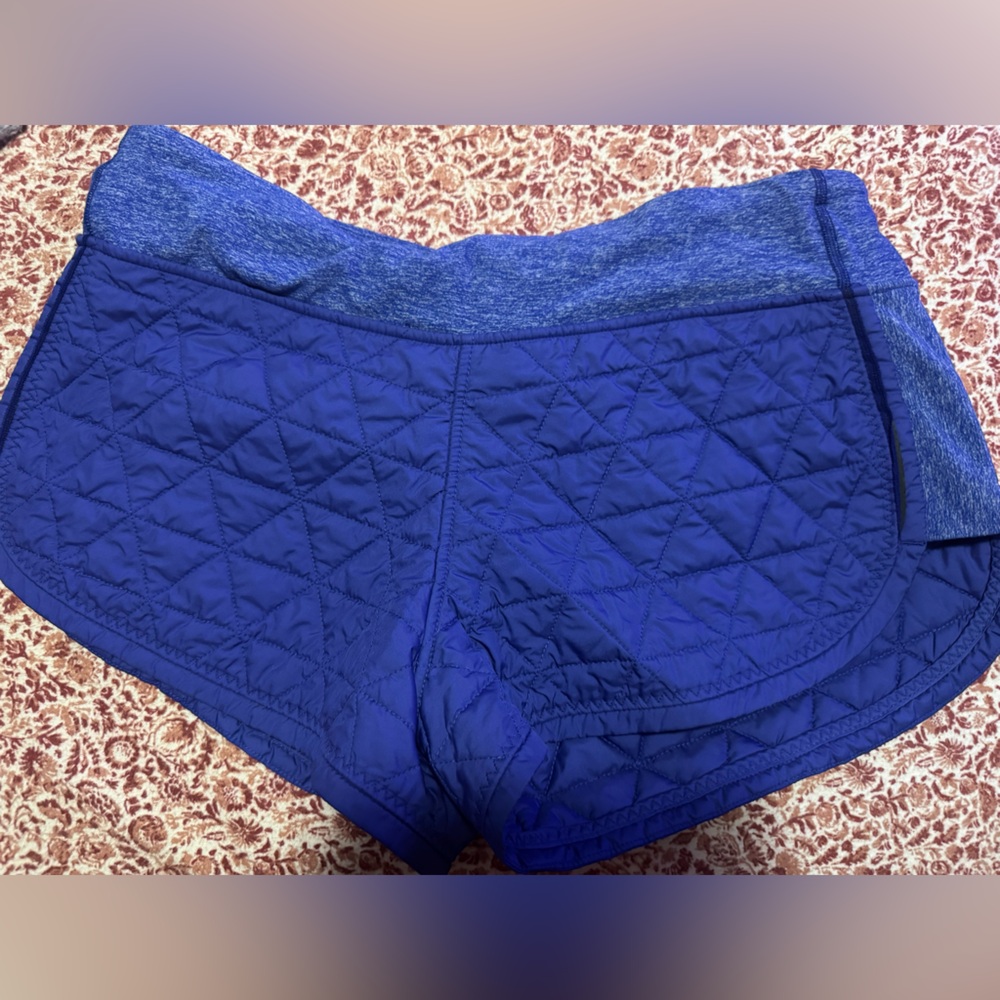 Lululemon Hot Cheeks Purple / Blue Quilted Athletic Shorts